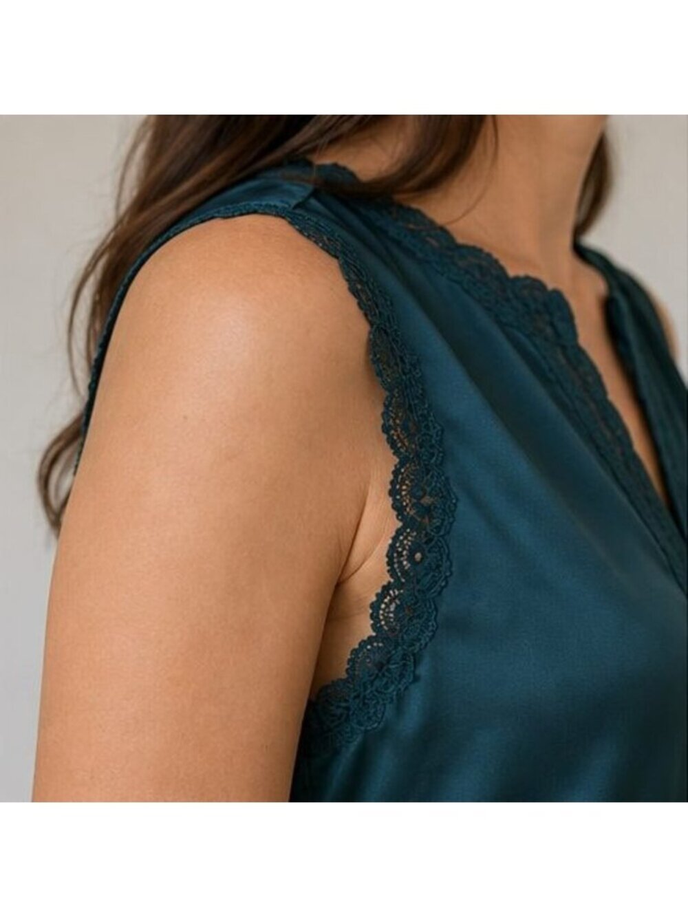 Teal Lace Trim Top - Picture 5 of 6